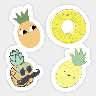 Golden Pineapple Pattern Sticker